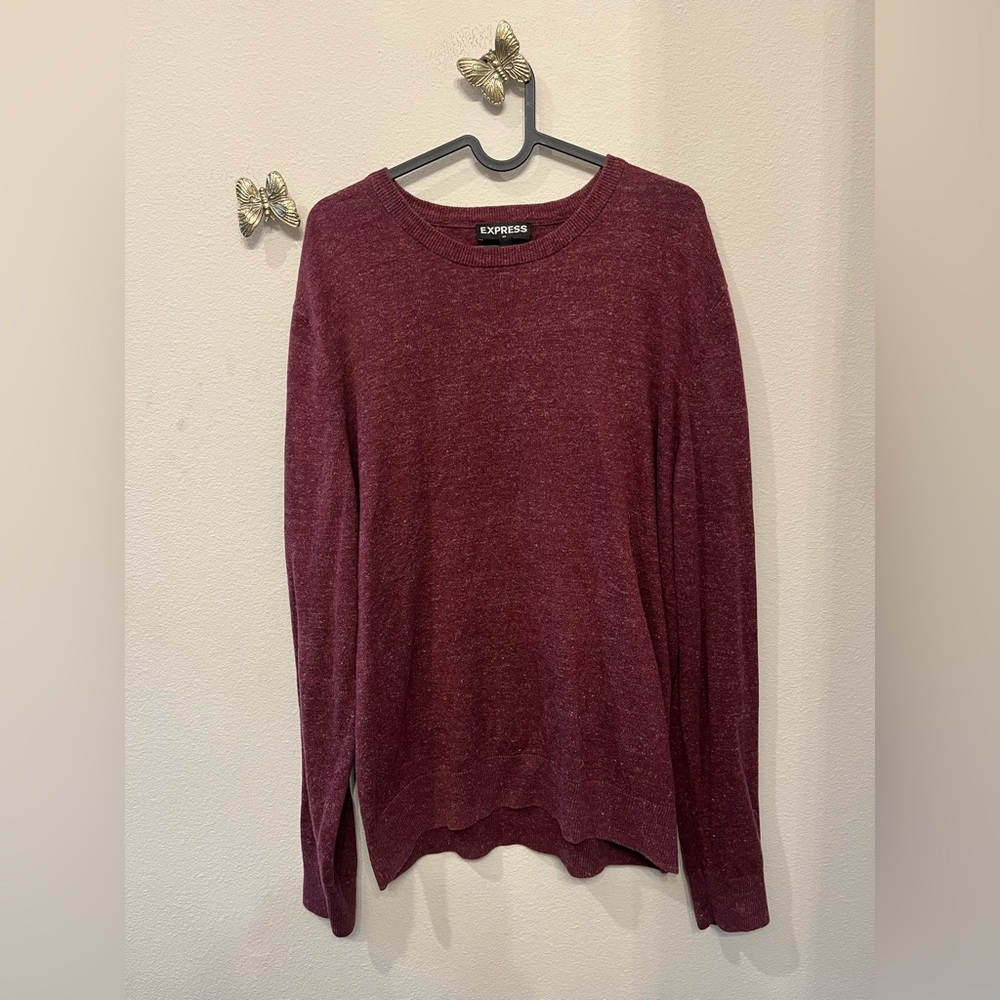 Express Burgundy Crewneck Sweater